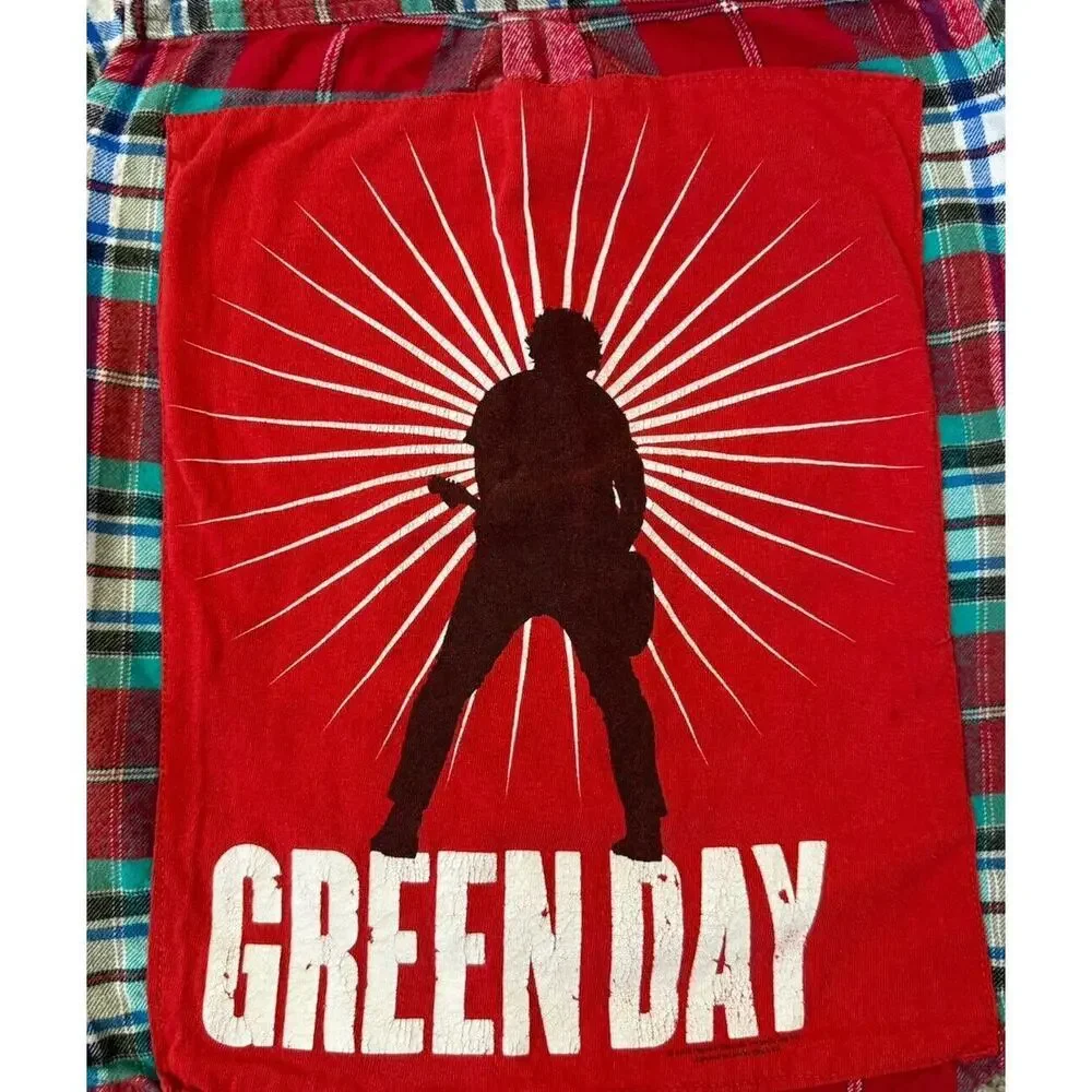 GREEN DAY 90s Punk Rock Retro Vintage Upcycled Plaid Flannel Kids Shirt Sz 7/8 S - Picture 9 of 11